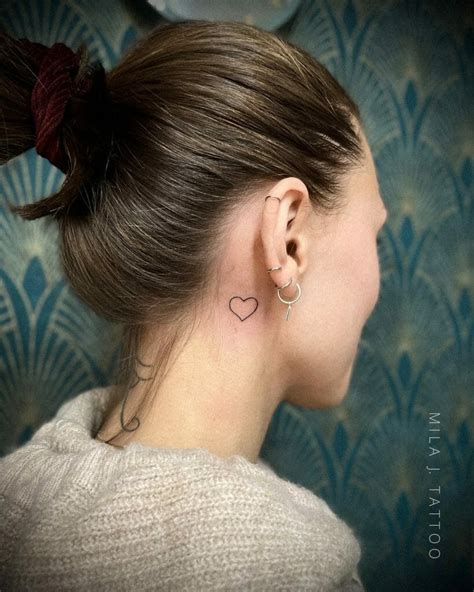 broken heart tattoo behind ear|75 Behind the Ear Tattoo Ideas for Subtle Expression